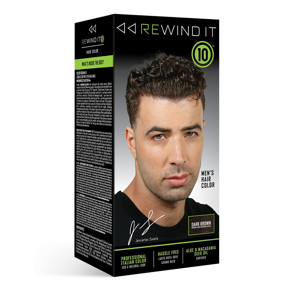 Rewind It 10 Dark Brown Mens Hair Color for Natural Look 1Ea